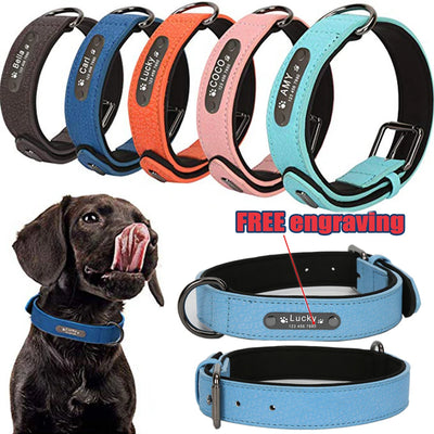 Personalized Dog Collar Leather Pet