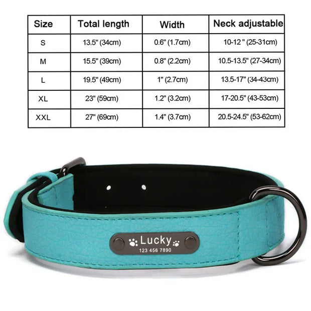 Personalized Dog Collar Leather Pet