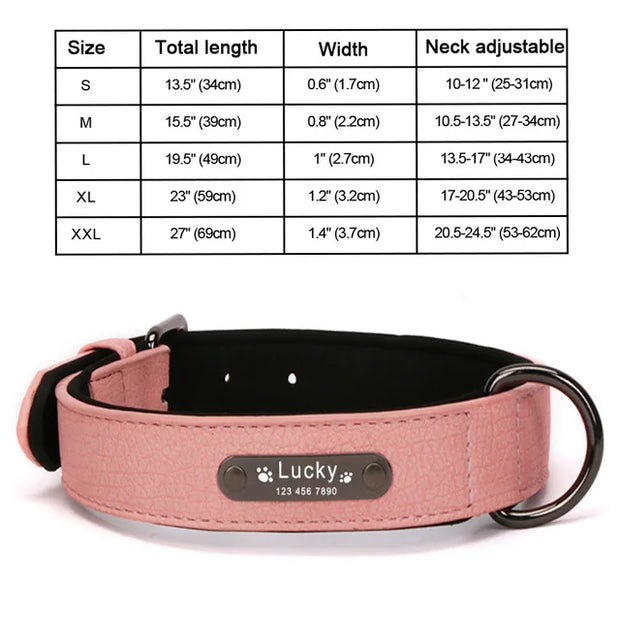 Personalized Dog Collar Leather Pet