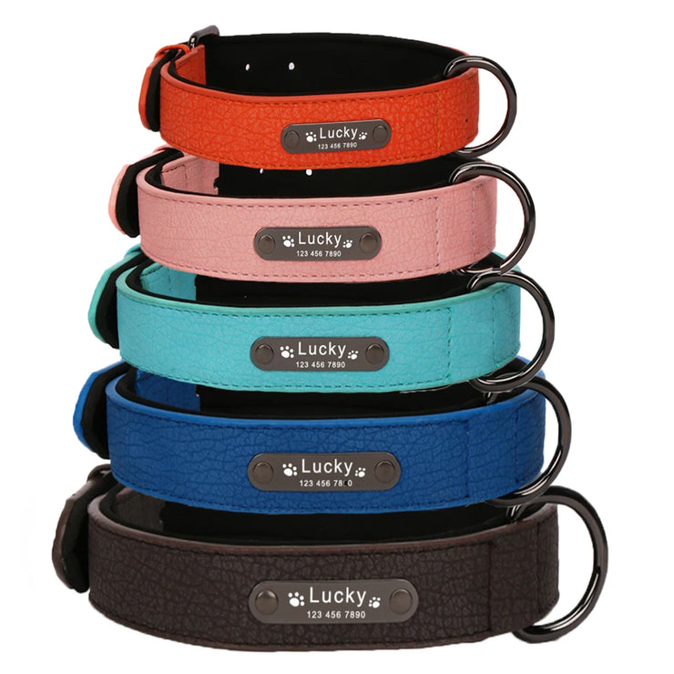 Personalized Dog Collar Leather Pet