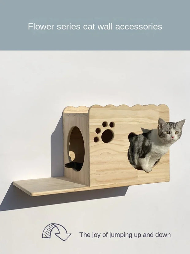 Wooden Cat Climbing Frame Luxury Wall Space Cat Wall