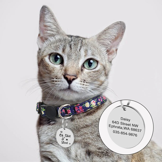 Personalized Dog Cat ID Tag Collar