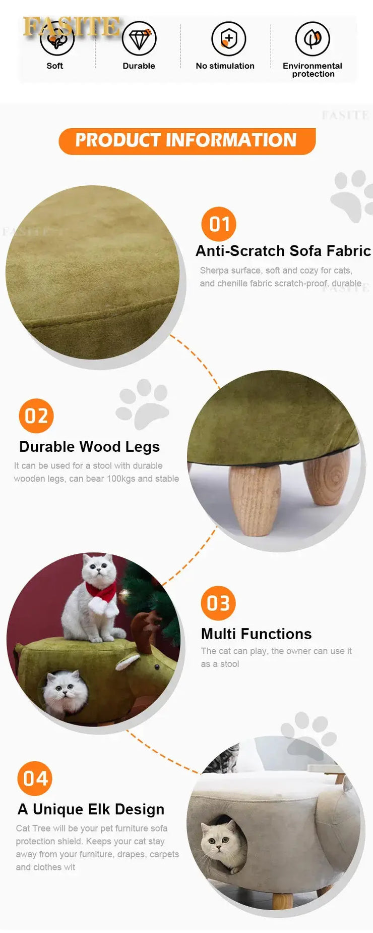 Small Cute Animal Shape luxury House Wood Cat Tree