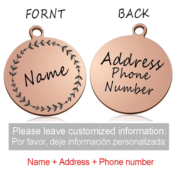 Custom Personalized Cat Dog ID Circle