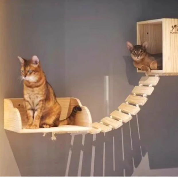 Wooden Cat Climbing Frame Luxury Wall Space Cat Wall