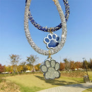 Luxury Crystal Cat luxury Collar Paw Pendant Party