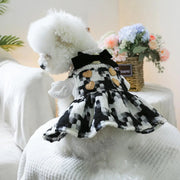 Pet Plaid Bow Montage Two-piece Dress Dog luxury