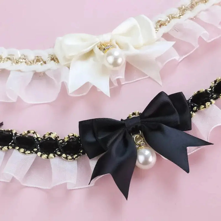 Dog collar cute lace bow pet dog cat gadget