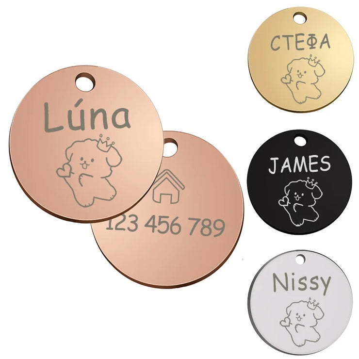 Personalized Pet Cute Dog Name Engraved ID