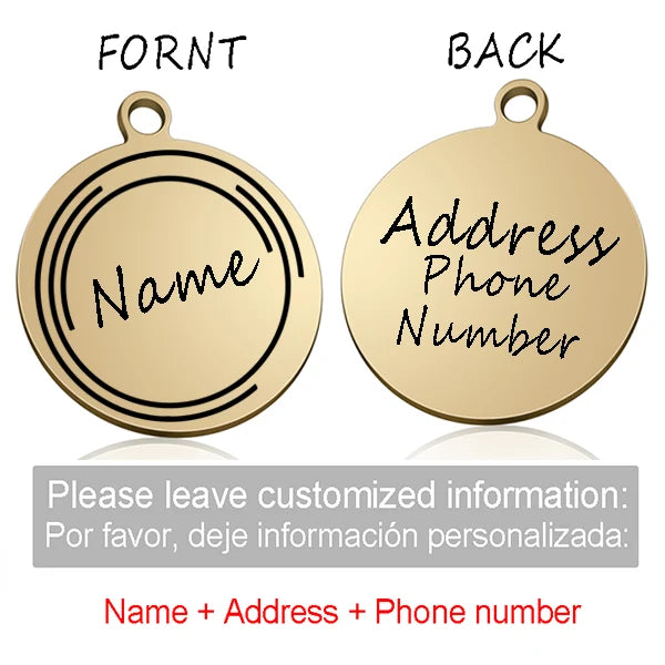 Custom Personalized Cat Dog ID Circle