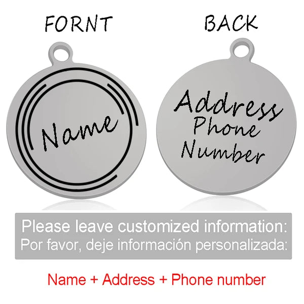 Custom Personalized Cat Dog ID Circle