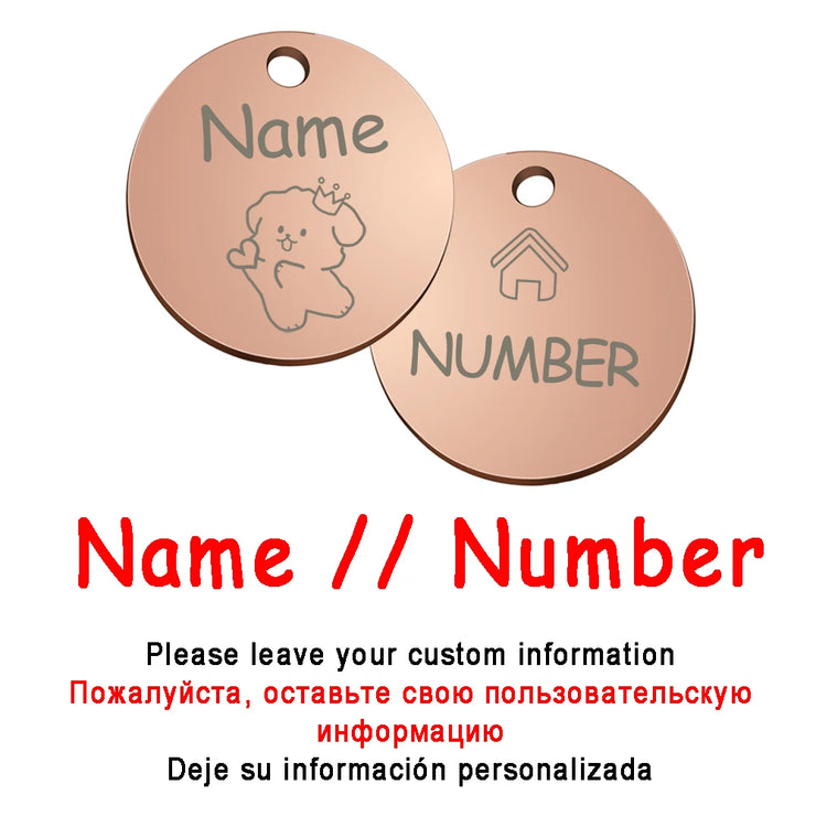 Personalized Pet Cute Dog Name Engraved ID