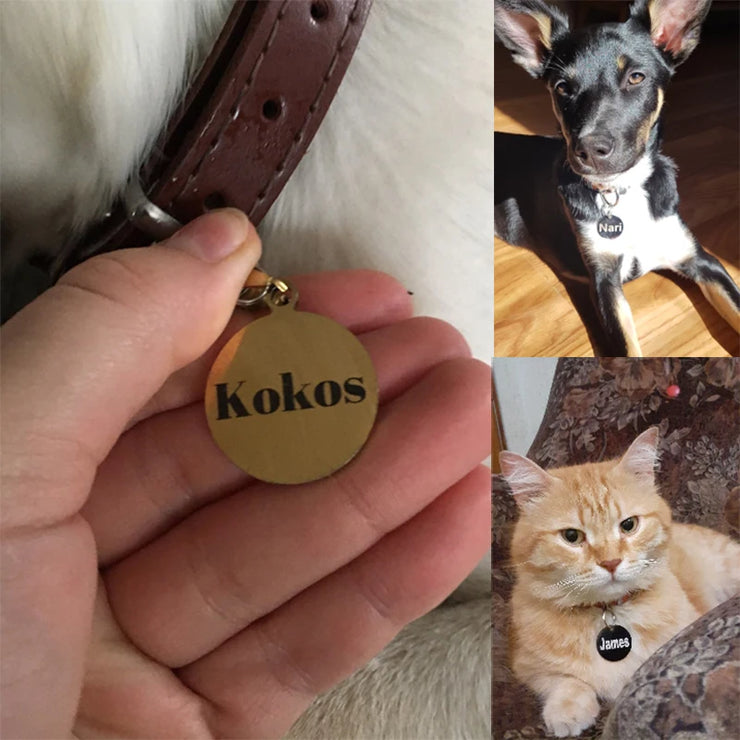 Custom Personalized Cat Dog ID Circle