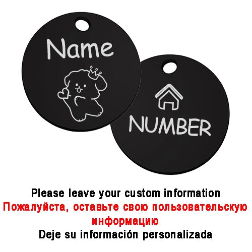 Personalized Pet Cute Dog Name Engraved ID