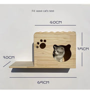 Wooden Cat Climbing Frame Luxury Wall Space Cat Wall