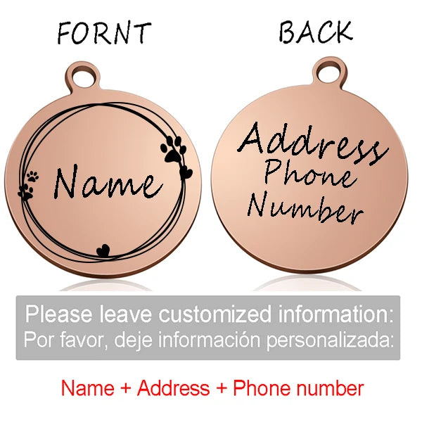 Custom Personalized Cat Dog ID Circle