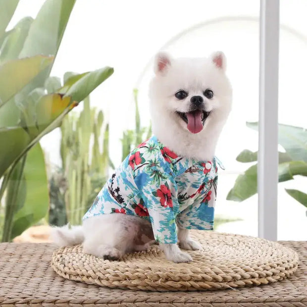 Hawaiian Beach Style Dog T-Shirts Thin Breathable  gadget