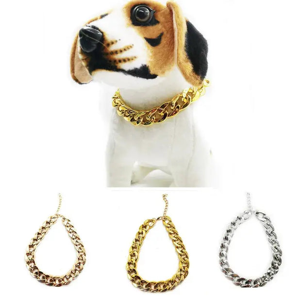 Luxury Dog Collar Gold Pet Necklace Dog Chain