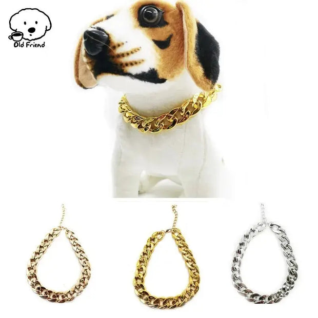 Luxury Dog Collar Gold Pet Necklace Dog Chain