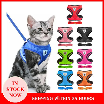 Cat Harness Adjustable Vest Walking Traction  gadget