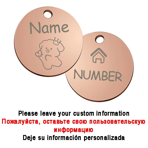 Personalized Pet Cute Dog Name Engraved ID