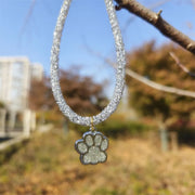 Luxury Crystal Cat luxury Collar Paw Pendant Party