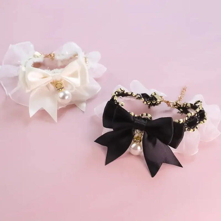 Dog collar cute lace bow pet dog cat gadget