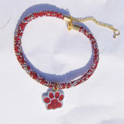 Luxury Crystal Cat luxury Collar Paw Pendant Party