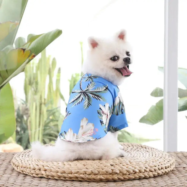 Hawaiian Beach Style Dog T-Shirts Thin Breathable  gadget